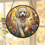Custom Poodle  Wildflowers Glass Suncatcher: Dog Mom Window Decor - image 5