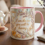 I Am The Tea You Will Be Having Mug, Faux 3D Lavender Design, Bookish Tea Romance Reader Gift