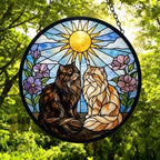 Custom Persian cat  Couple Stained Glass Suncatcher, Cat Glass Window Hanging Art, Pet Keepsake Glass Sun Catcher, Gifts for Cat Lover - image 5
