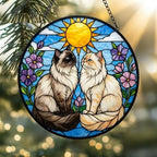 Custom Himalayan Cat Couple Stained Glass Suncatcher, Cat Glass Window Hanging Art, Pet Keepsake Glass Sun Catcher,Memorial Gifts - image 2
