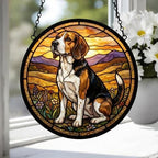 Custom Beagle dog Stained Glass Suncatcher,  Pet Lover Gift, Housewarming Gift, Window Hangings - image 4