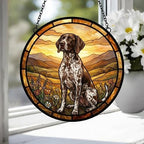 Custom German Shorthaired Pointer dog Stained Glass Suncatcher,  Pet Lover Gift, Housewarming Gift, Window Hangings - image 3