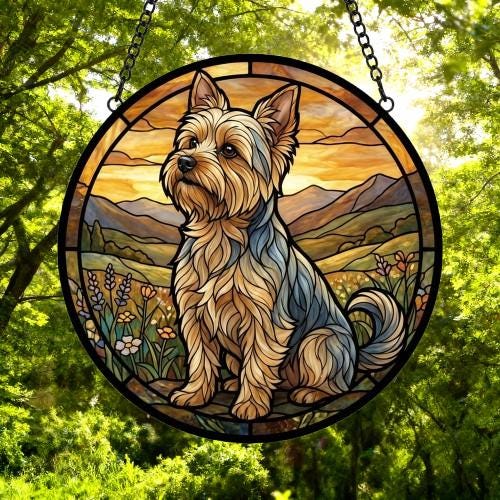 Custom Yorkshire Terrier dog Stained Glass Suncatcher,  Pet Lover Gift, Housewarming Gift, Window Hangings - image 4