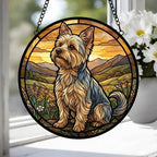 Custom Yorkshire Terrier dog Stained Glass Suncatcher,  Pet Lover Gift, Housewarming Gift, Window Hangings - image 5
