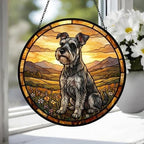 Custom Miniature Schnauzer dog Stained Glass Suncatcher,  Pet Lover Gift, Housewarming Gift, Window Hangings - image 3
