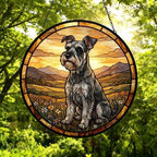 Custom Miniature Schnauzer dog Stained Glass Suncatcher,  Pet Lover Gift, Housewarming Gift, Window Hangings - image 4