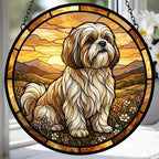 Custom Shih Tzu dog Stained Glass Suncatcher,  Pet Lover Gift, Housewarming Gift, Window Hangings - image 4