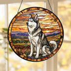 Custom Siberian Husky dog Stained Glass Suncatcher,  Pet Lover Gift, Housewarming Gift, Window Hangings - image 5