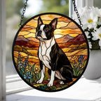 Custom Boston Terrier dog Stained Glass Suncatcher,  Pet Lover Gift, Housewarming Gift, Window Hangings - image 4