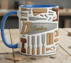 Personalized Carpentry Mug, Custom Name Woodworking Lover Cup, Gift for Dad Grandpa, Carpenter Cups - image 2