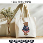 American Bear Embroidery Design, Teddy Bear Couple Machine Embroidery Pattern, Fashion Bear Machine File, Holiday Bear, Instant Download - image 3