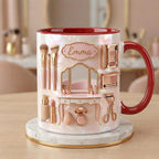 Custom Name Makeup Artist 3D Effect Mug, Makeup Accent Coffee Mug, Beauty Lover Gift Mug, Cosmetic Artist Ceramic Mug, Makeup Themed Gift - image 3