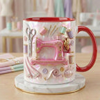 Personalized Sewing Machine 3D Effect Mug, Custom Craft Coffee Mug, Cute Sewing Lover Gift, Handmade Style Mug - image 3