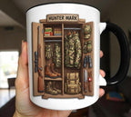Custom Name Hunting Mug, Personalized Hunting Lover Coffee Cup, Hunter Gift, Outdoor Hobby Mugs