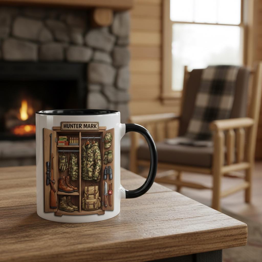 Custom Name Hunting Mug, Personalized Hunting Lover Coffee Cup, Hunter Gift, Outdoor Hobby Mugs - image 2