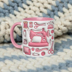 Personalized Sewing Mug, Custom Name Sewing Lover Coffee Cup, Gift for Men Women