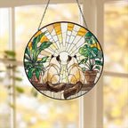 Custom Couple Ragdoll  Cats Glass Suncatcher, Cat Plant Window Hanging, Cat Mom Gift, Cat Monstera Suncatcher, Plant Lover Gift