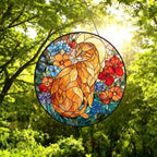 Custom Scottish Fold  Cat Suncatcher, Floral Grey Cat Window Hanging,  Cat Mom Gift, Unique Gift, Cat Lovers, Animal Decor - image 4
