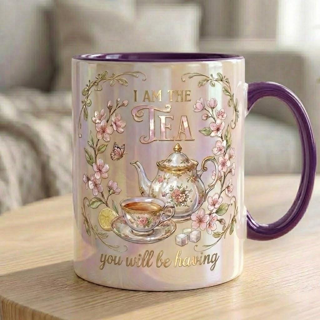 Bookish Tea Lover Mug, Faux 3D Floral Design, Romance Reader Gift - image 2