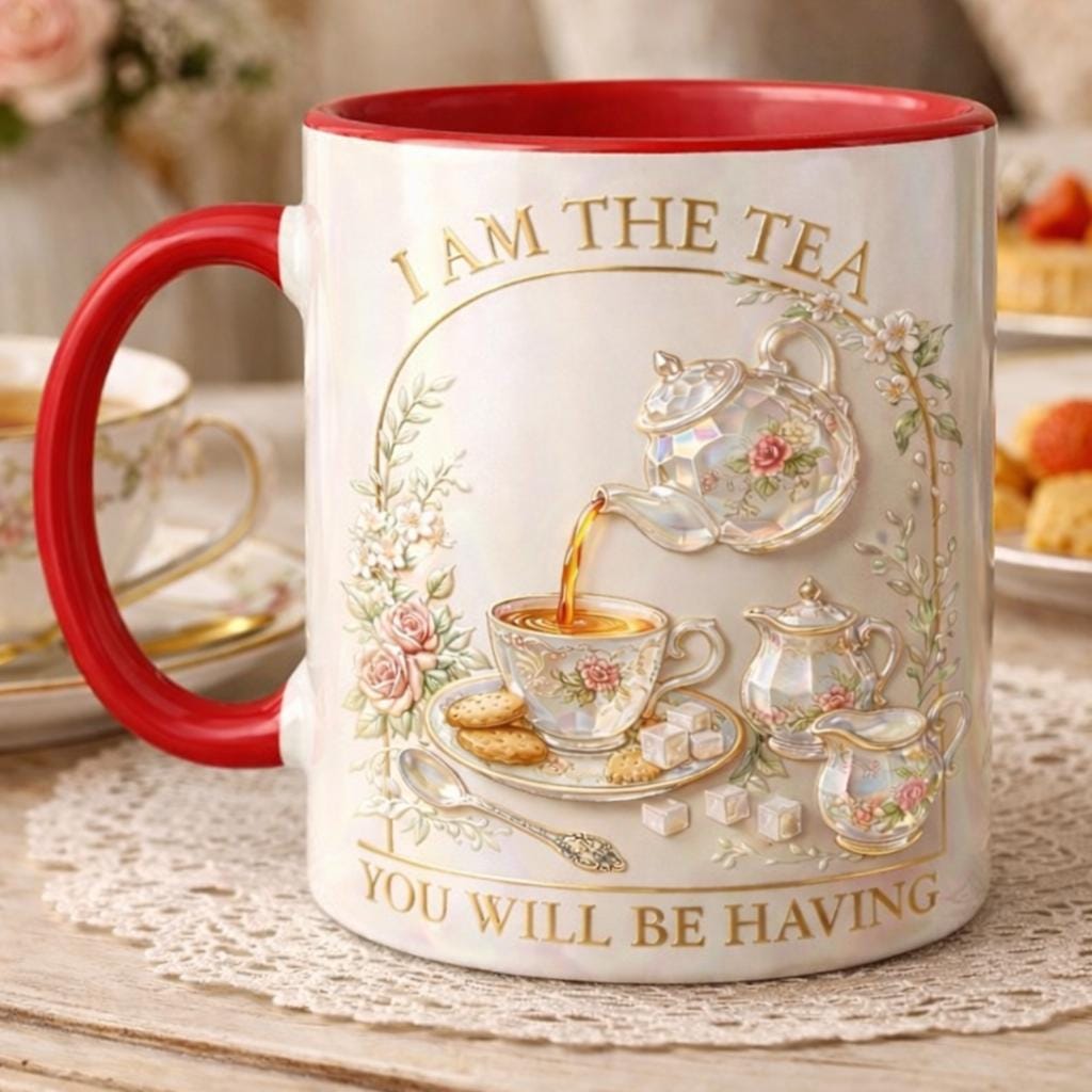 I Am The Tea That You Are Having Faux 3D Effect Mug, Bookish Tea Lover Mug, Romance Reader Gift - image 3