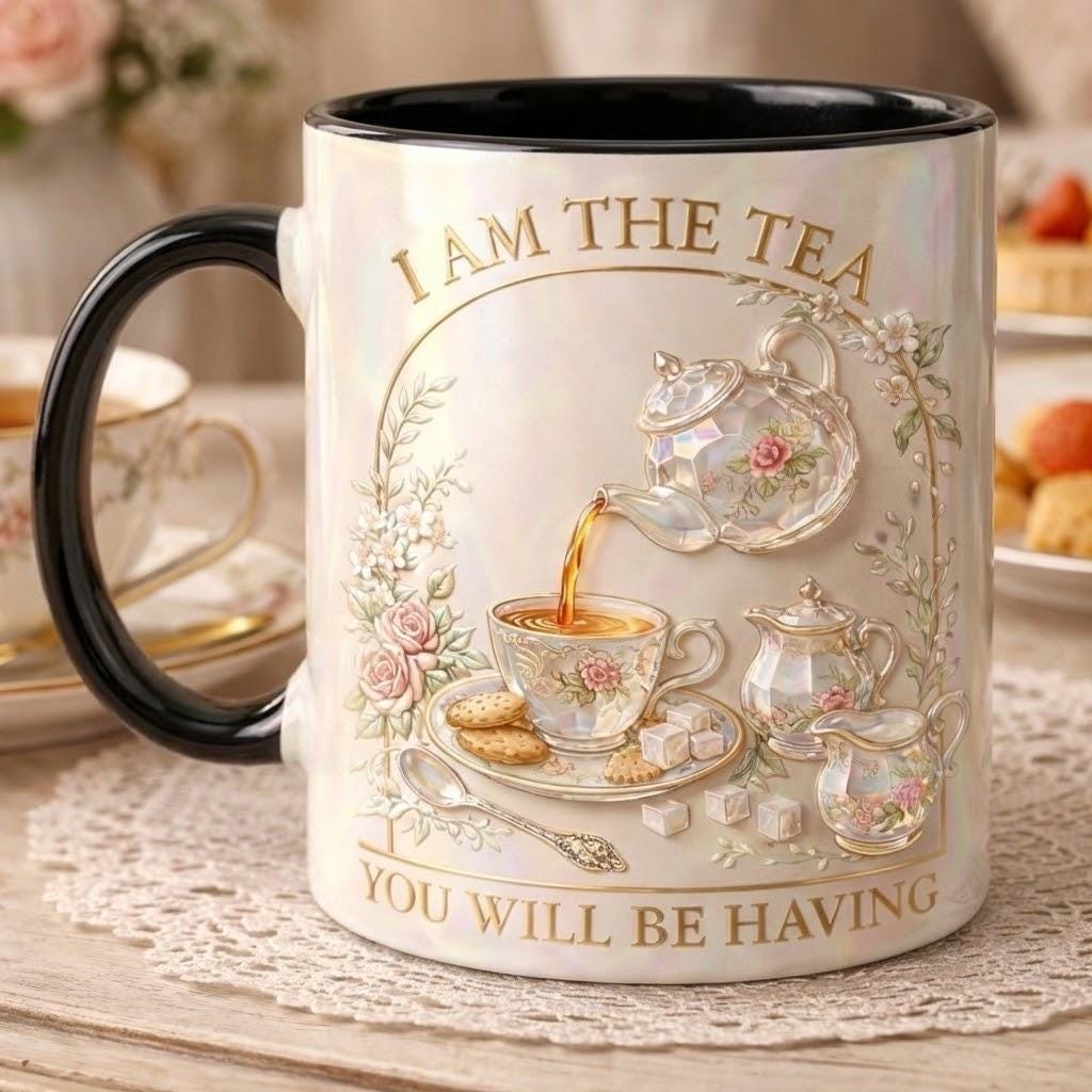I Am The Tea That You Are Having Faux 3D Effect Mug, Bookish Tea Lover Mug, Romance Reader Gift - image 2