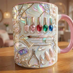 Personalized Nail Tech Mug, Faux 3D Nail Art, Custom Name Gift