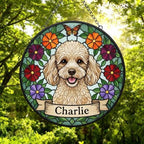 Custom Poodle  Dog Portrait Stained Glass Suncatcher, Pet Memorial Stained Glass Suncatcher, Dog Loss Keepsake, Pet Loss Gift - image 5