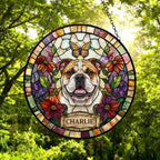Custom Bulldog Dog Portrait Stained Glass Suncatcher, Pet Memorial Stained Glass Suncatcher, Dog Loss Keepsake, Pet Loss Gift - image 5