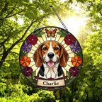 Custom Beagle  Dog Portrait Stained Glass Suncatcher, Pet Memorial Stained Glass Suncatcher, Dog Loss Keepsake, Pet Loss Gift - image 5