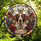 Custom German Shorthaired Pointer Dog Portrait Stained Glass Suncatcher, Pet Memorial Stained Glass Suncatcher, Pet Loss Gift - image 5