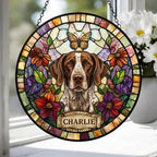 Custom German Shorthaired Pointer Dog Portrait Stained Glass Suncatcher, Pet Memorial Stained Glass Suncatcher, Pet Loss Gift - image 4