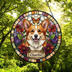 Custom Pembroke Welsh Corgi Dog Portrait Stained Glass Suncatcher, Pet Memorial Stained Glass Suncatcher, Dog Loss Keepsake, Pet Loss Gift - image 5
