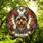 Custom Yorkshire Terrier Dog Portrait Stained Glass Suncatcher, Pet Memorial Stained Glass Suncatcher, Dog Loss Keepsake, Pet Loss Gift - image 5