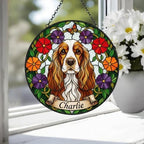Custom Cocker Spaniel dog Portrait Stained Glass Suncatcher, Pet Memorial Stained Glass Suncatcher, Dog Loss Keepsake, Pet Loss Gift - image 4