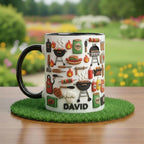 Personalized BBQ Mug, Custom Name Grilling Lover Coffee Cup, Gift for Men Women
