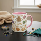 Personalized Knitting Lover Mug, Custom Name Yarning Crochet Coffee Cup, Gift for Men Women - image 2