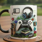 Personalized Video Gamer Mug, Custom Name Gaming Lover Coffee Cup, Gift for Streamer Mugs - image 2