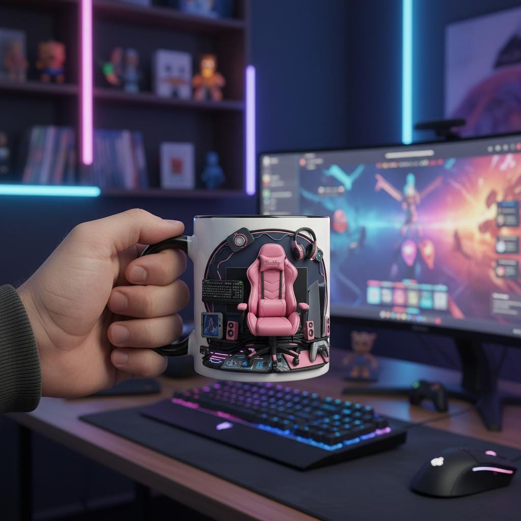 Personalized Video Gamer Mug, Custom Name Gaming Lover Coffee Cup, Gift for Gamer Streamer Mugs - image 3