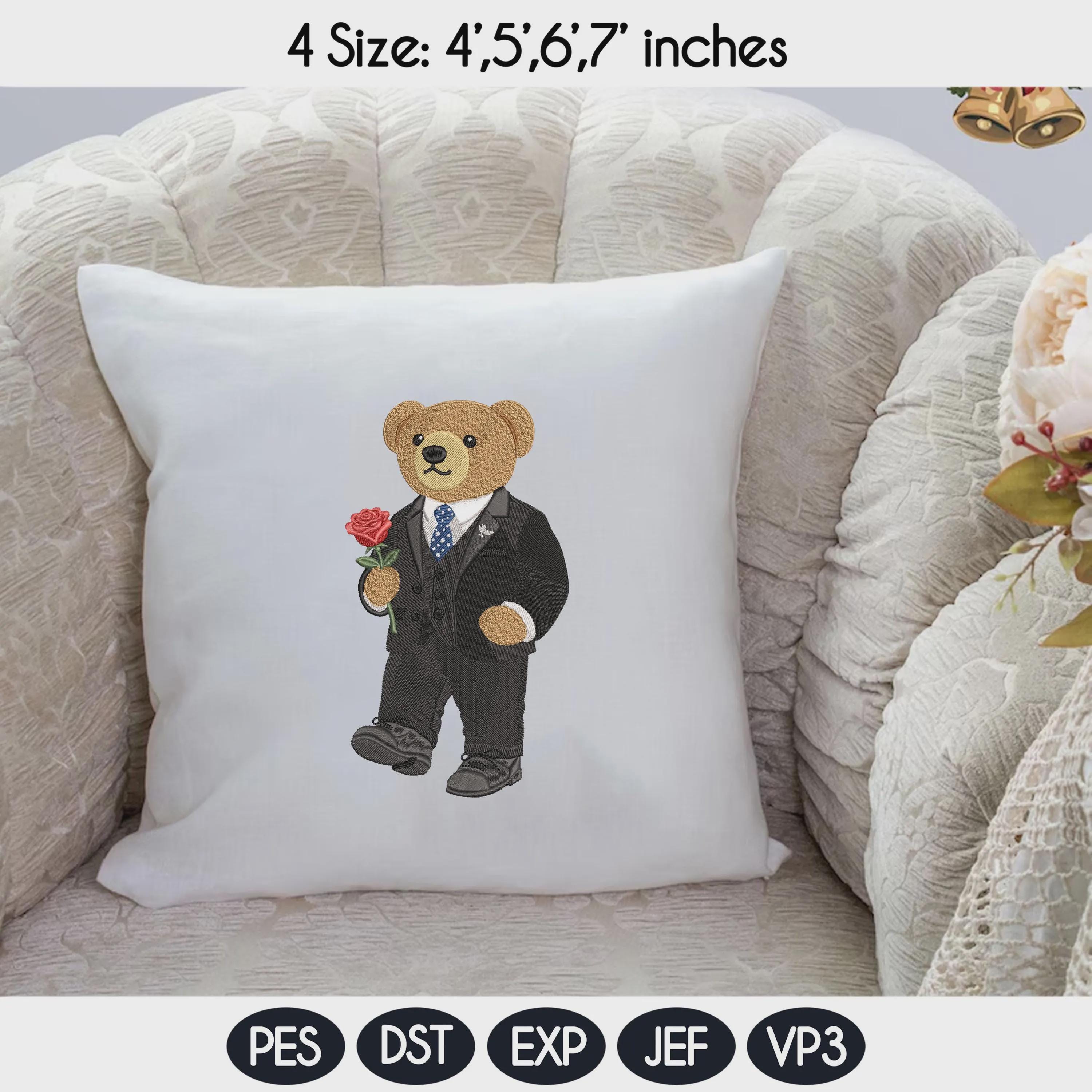Holiday Teddy Bear Embroidery Design Bundle, Valentine Mardi Gras St Patricks Day Bear,Patriotic USA Hiking Golf Teddy Bear,Instant Download - image 4