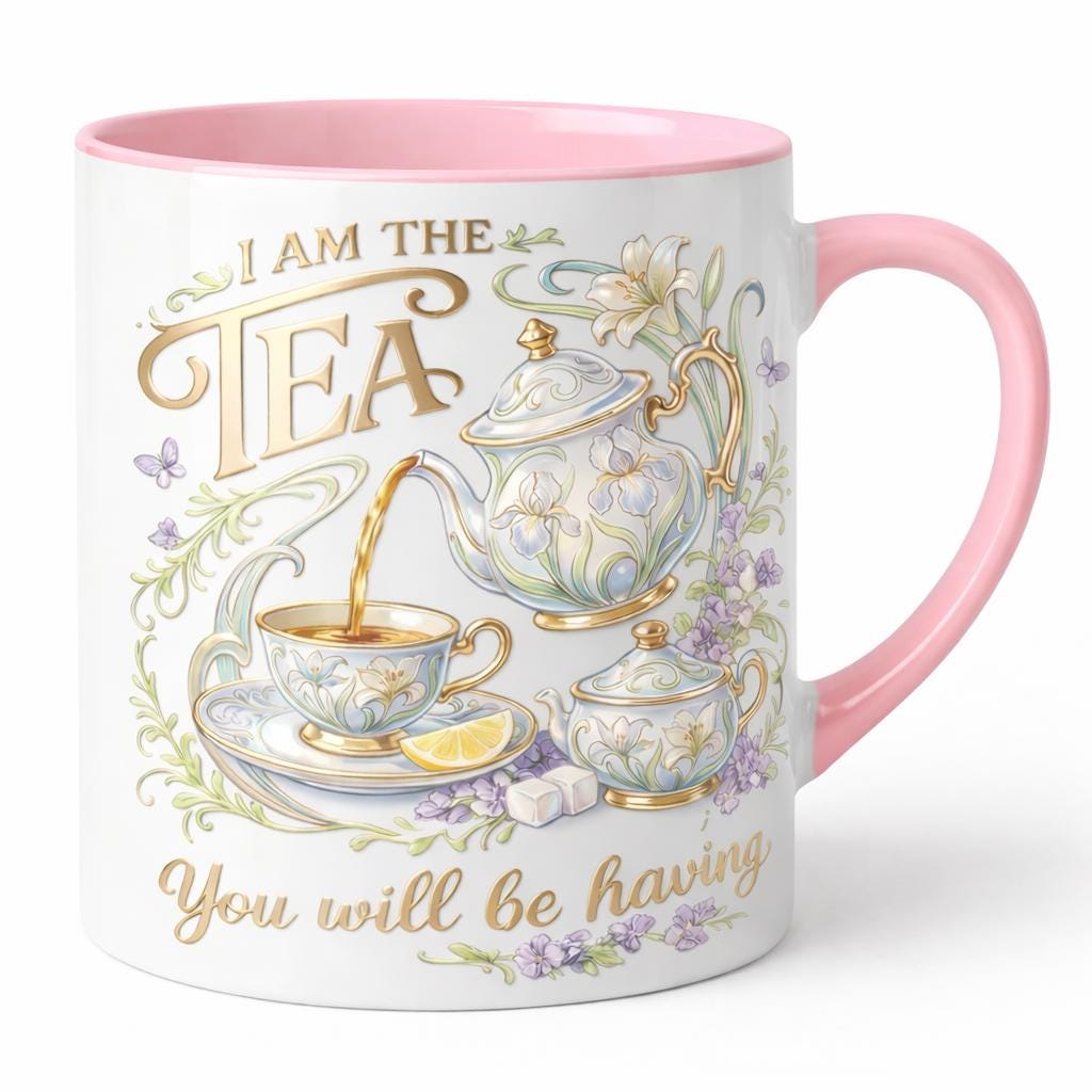 I Am The Tea You Will Be Having Faux 3D Mug, Bookish Tea Lover Gift, Romance Reader Accent Mug, BookTok Cup, Gift For Book Lover