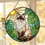 Custom Monstera Ragdoll  Cat Glass Suncatcher, Cat Glass Art, Plant Mom Gift, Plant Lover Gift, Gift For Plant Lady, Cat Lover Gift - image 5