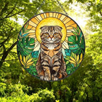 Custom Monstera Scottish Fold Cat Glass Suncatcher, Cat Glass Art, Plant Mom Gift, Plant Lover Gift, Gift For Plant Lady, Cat Lover Gift - image 5