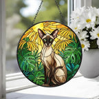 Custom Monstera Oriental Shorthair  Cat Glass Suncatcher, Cat Glass Art,Plant Mom Gift, Plant Lover Gift, Gift For Plant Lady,Cat Lover Gift - image 4