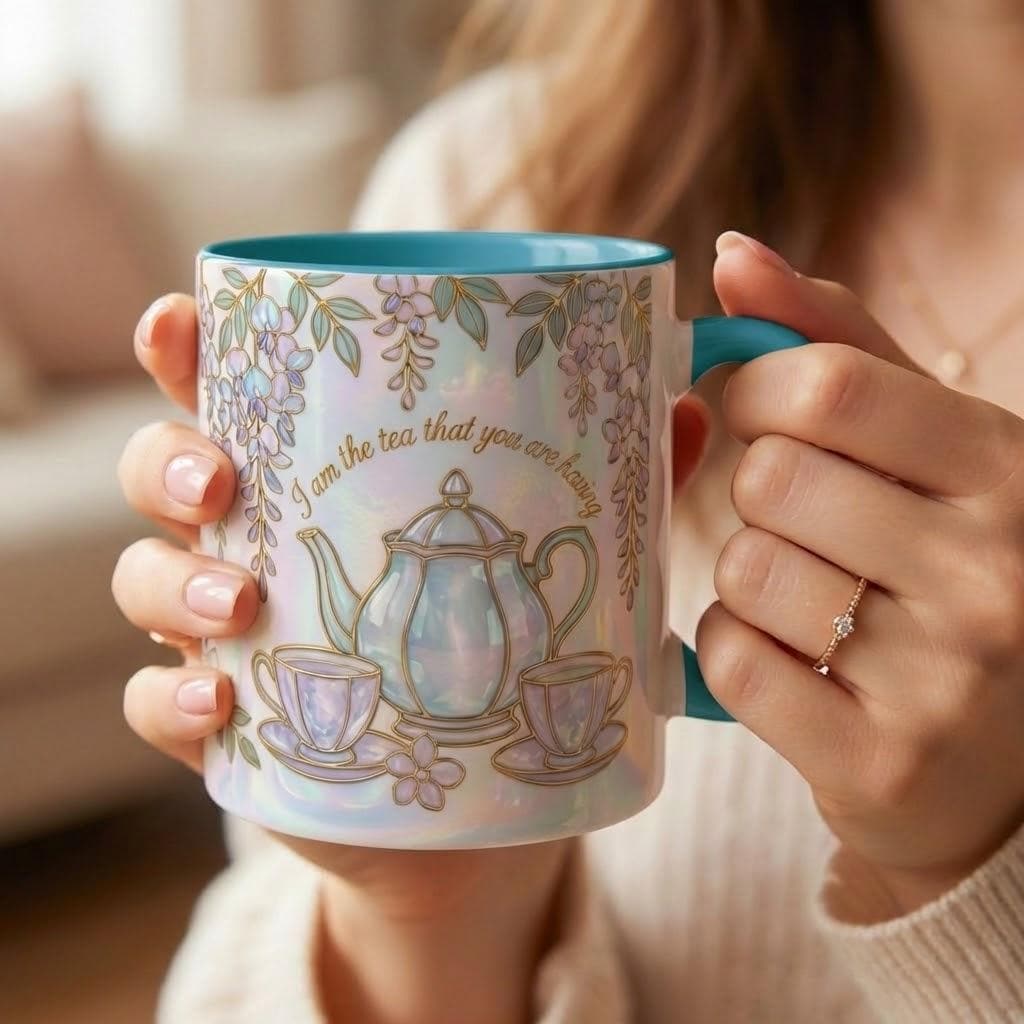 I Am The Tea You Will Be Having Faux 3D Mug, Bookish Tea Lover Gift, Romance Reader Accent Mug, BookTok Cup