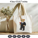 Valentine's Day Bear Embroidery Design, Stylist Bear with Rose Embroidery File, Valentine Bear Machine Embroidery Pattern, Fashion Bear - image 4