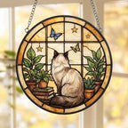 Custom Ragdoll Cat And Book Glass Suncatcher , Book Window Decor, Cat Lover Gift, Book Lover Gift - image 5