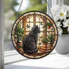 Custom British Shorthair Cat And Book Glass Suncatcher , Book Window Decor, Cat Lover Gift, Book Lover Gift - image 3