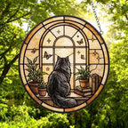 Custom Persian  Cat And Book Glass Suncatcher , Book Window Decor, Cat Lover Gift, Book Lover Gift - image 4