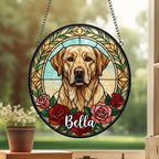 Custom Labrador Retriever Stained Glass Window Hanging, Dog Glass Suncatcher Decor, Stained Glass Window Hanging Decor, Gift For Dog Lover - image 2