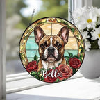 Custom French Bulldog Stained Glass Window Hanging, Dog Glass Suncatcher Decor, Stained Glass Window Hanging Decor, Gift For Dog Lover - image 3